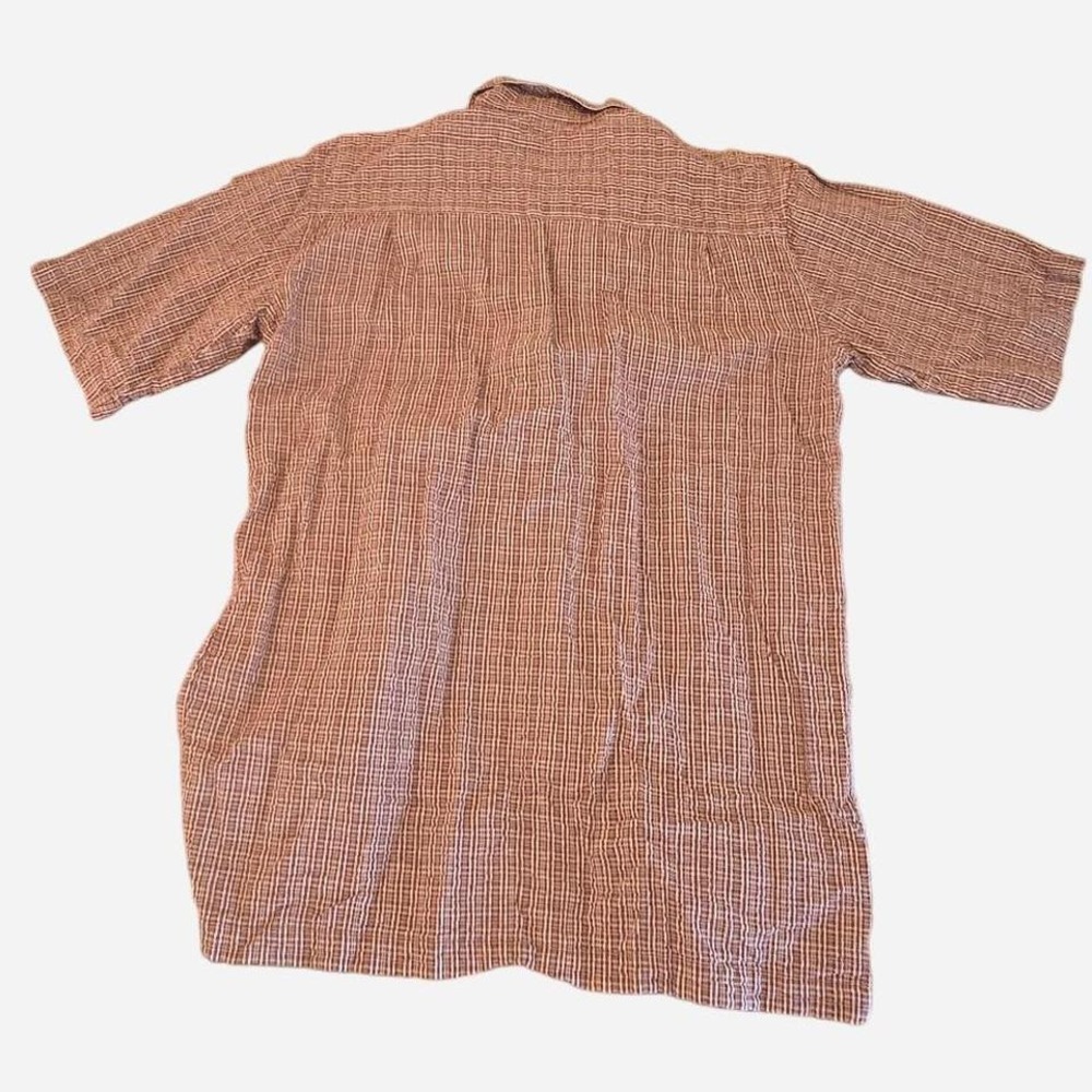 mens vintage brown button up 100% cotton size medium‎ - Picture 2 of 3